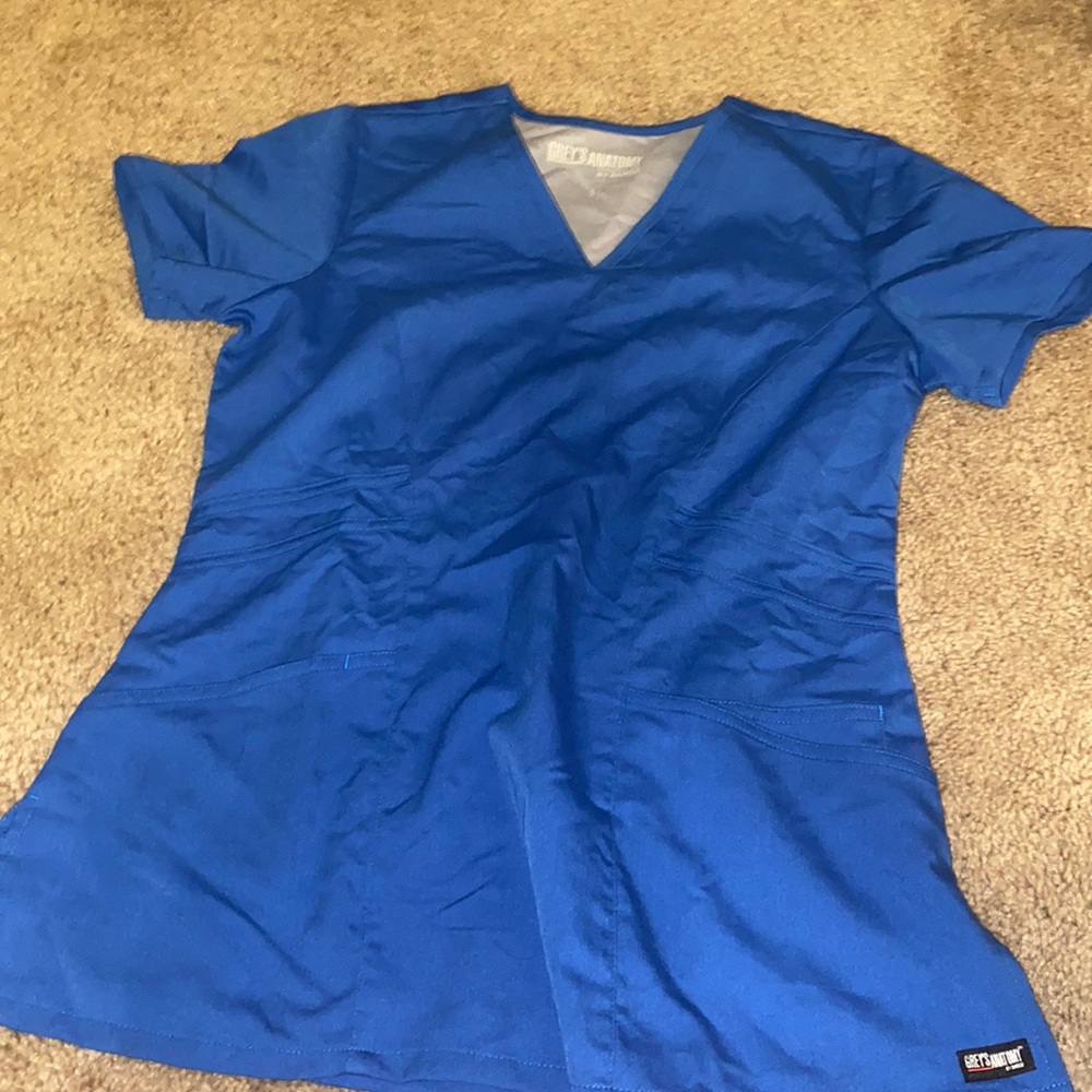 Royal blue scrub top